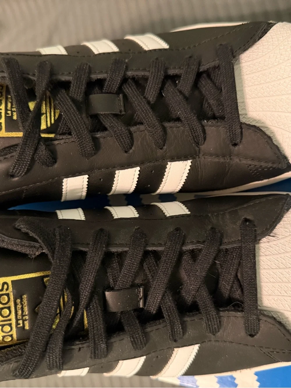 Adidas Black & White Superstar Men’s Sneakers-Size 12 - Picture 2 of 7